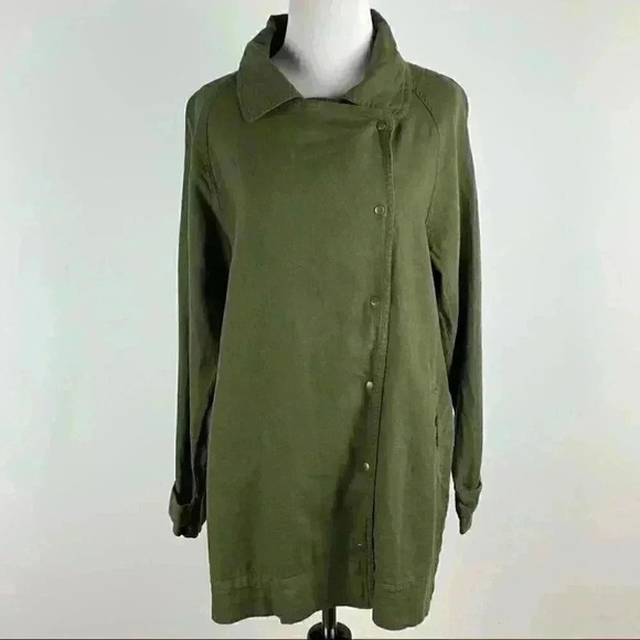 Love tree womens jacket size M army green moto button down armycore - Picture 9 of 9